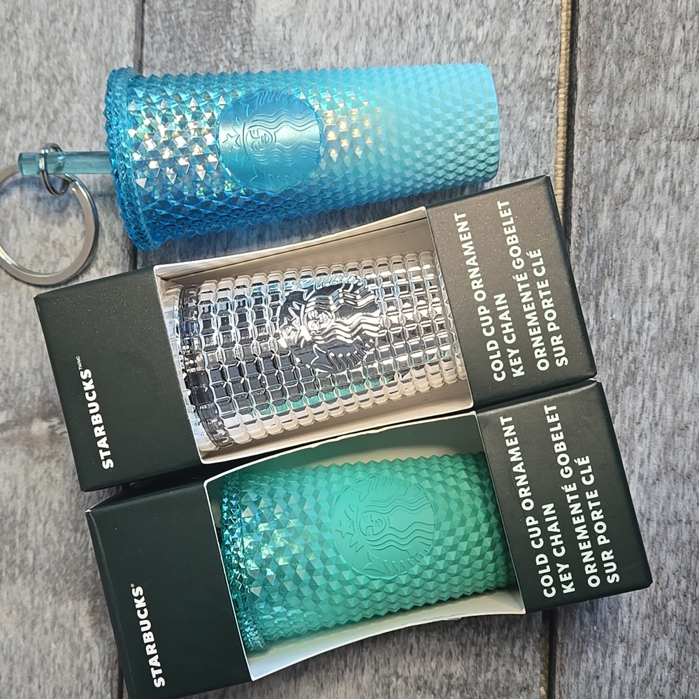NWT Starbucks Set Of 3 Keychain Charms Ornaments Ombre